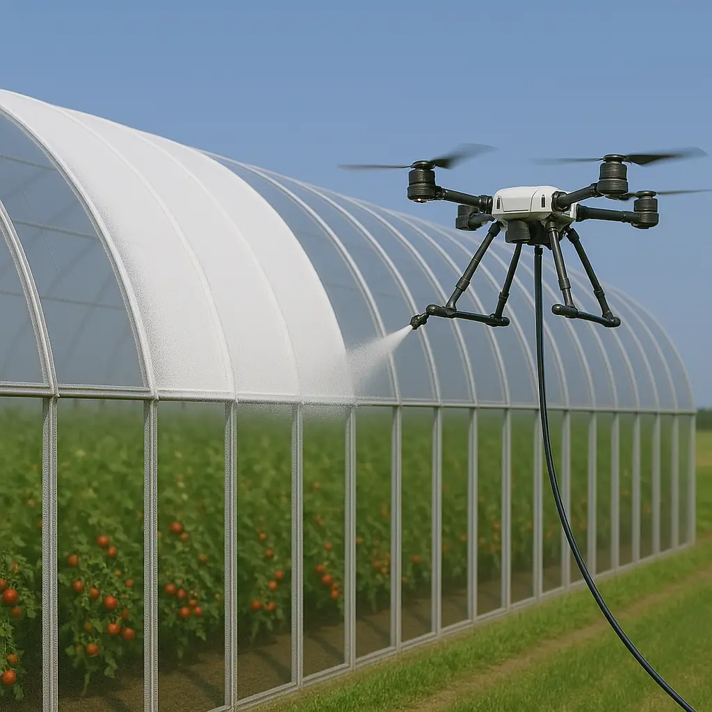 Blanchiment de serre par drone